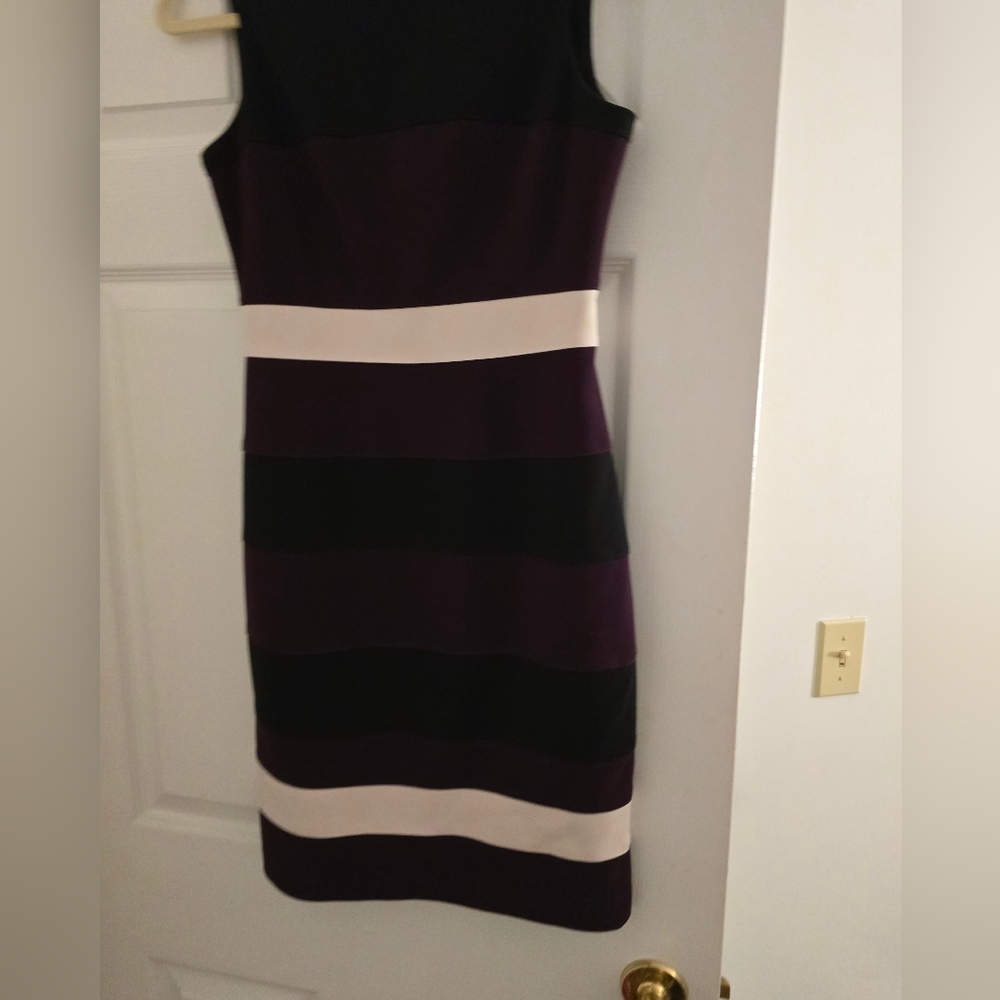 Tommy Hilfiger Hilfiger Striped Midi Dress - Purple, Black, Creamy - Picture 2 of 4